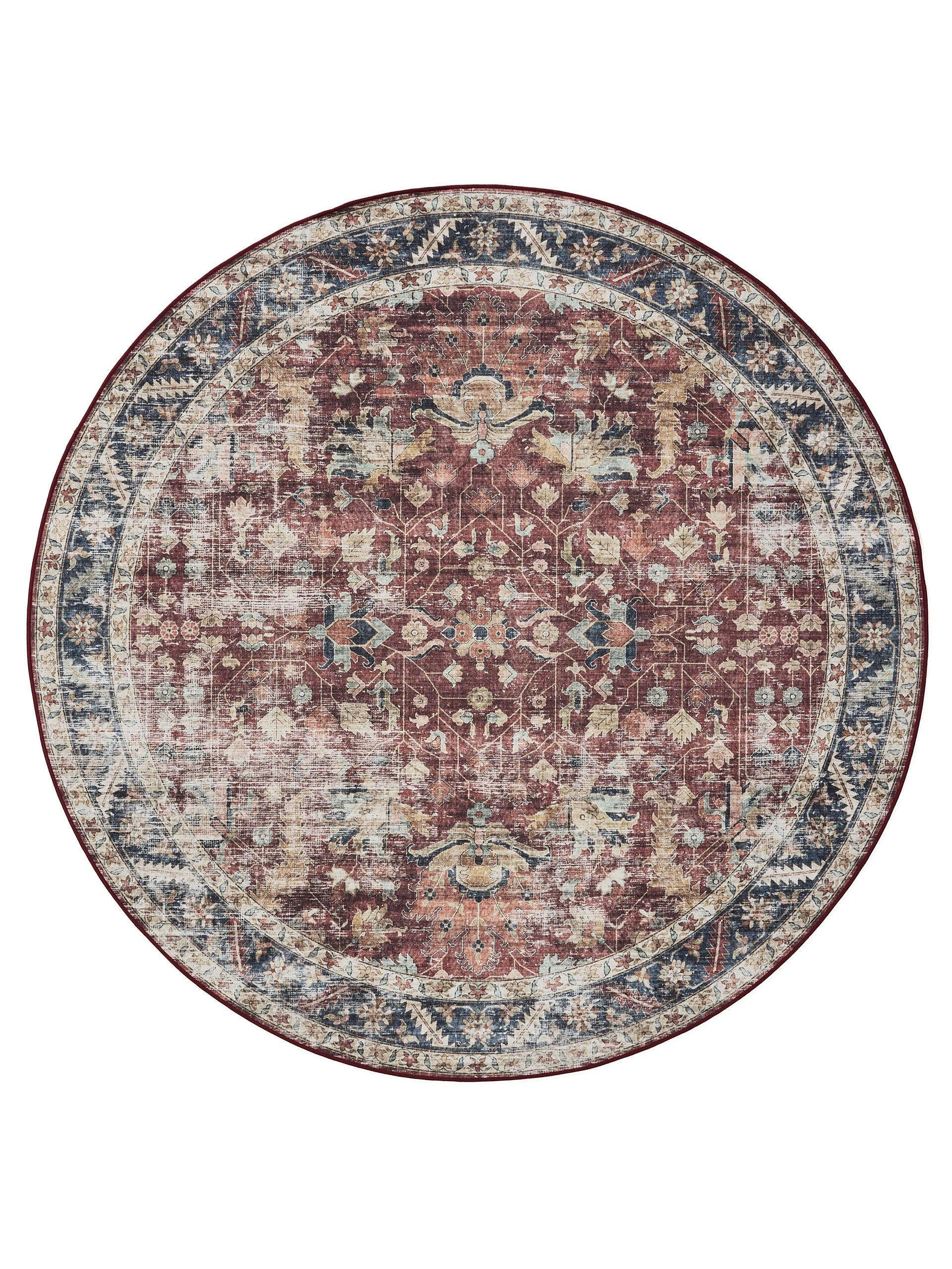 VINTAGE-TEPPICH George waschbar ø 160 cm rund - Multicolor, Kunststoff (160/160cm) - benuta