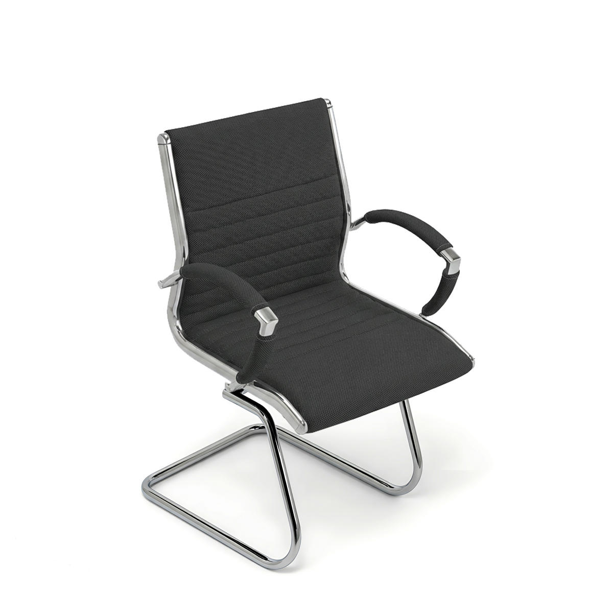 BESUCHERSTUHL Montreal Stoff Anthrazit – ergonomisch, 150 kg belastbar - Anthrazit, Textil/Metall (60/95/60cm) - Versee