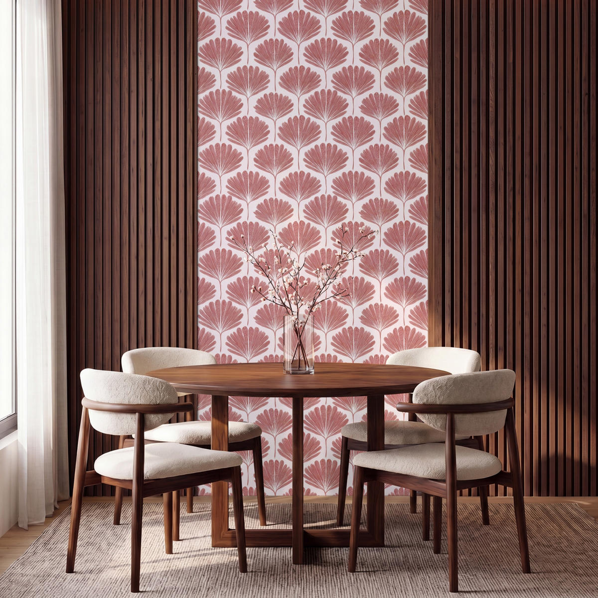 TAPETE - Fächer - Motiv - Terra - 140x280 cm - Rotbraun, Papier (140/280cm) - OnlyWow