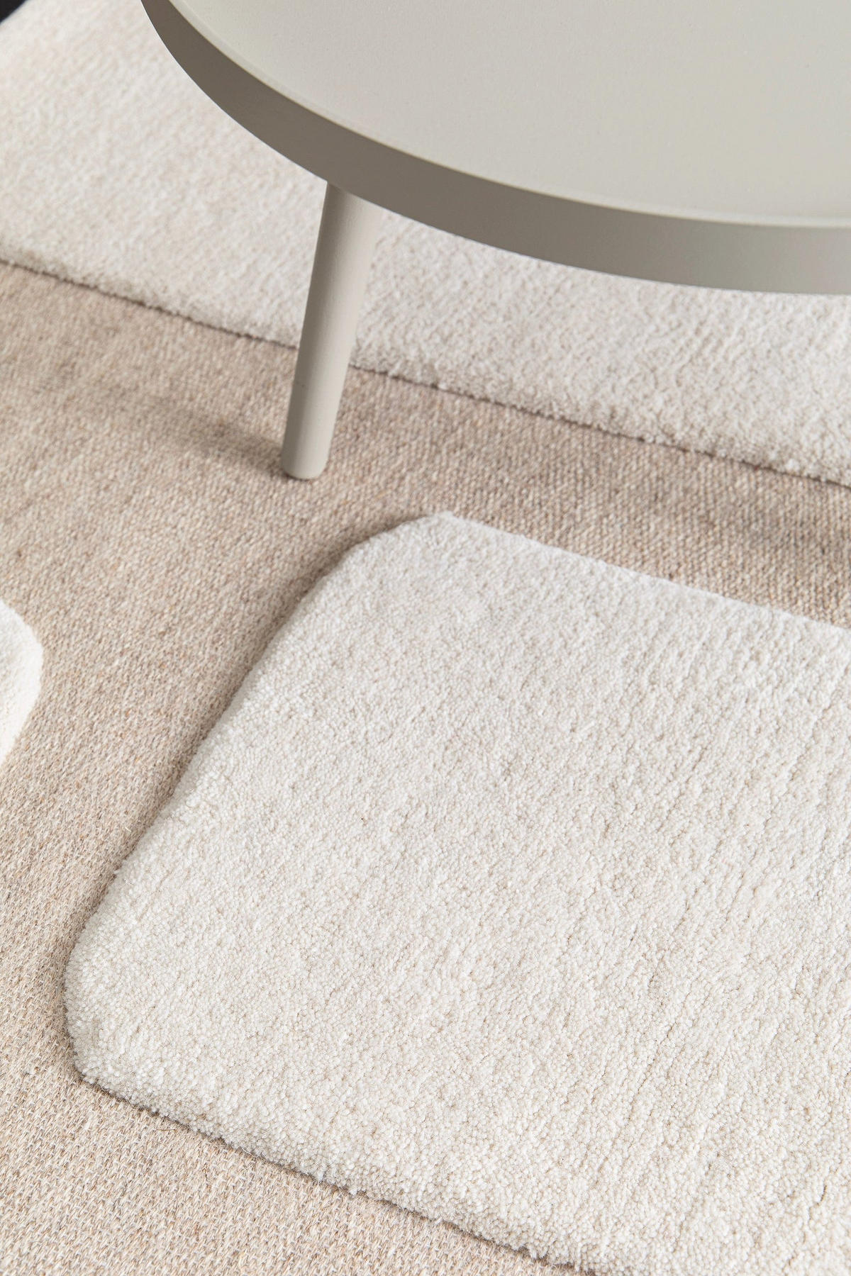 TEPPICH aus Wolle mit geometrischem Relief beige - Beige, Naturmaterialien (160/230cm) - AFK Living
