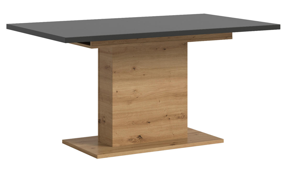 ESSTISCH grau, Eiche Artisan Küchentisch ausziehbar 150 - 190 cm - Eiche Artisan/Grau, Holzwerkstoff/Metall (150/90/76cm) - Inn.Furn