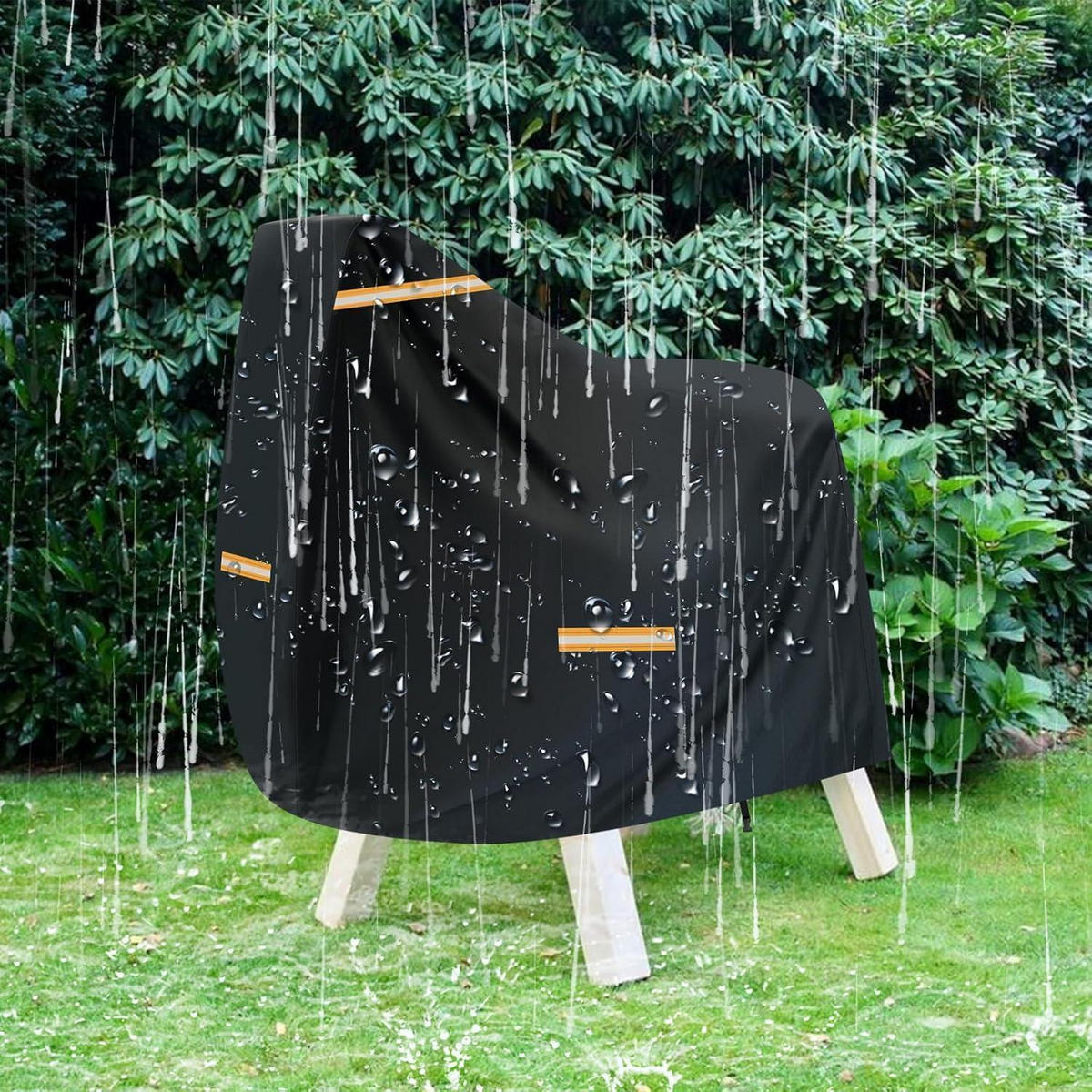 SCHUTZHÜLLE Holzpferd 140 x 130 x 100 cm Schwarz - Schwarz, Textil (1/3/2cm)