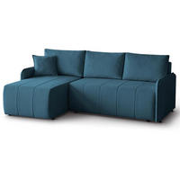 ECKSCHLAFSOFA Capri blau - Blau/Schwarz, Kunststoff/Textil (223/156cm) - Beautysofa