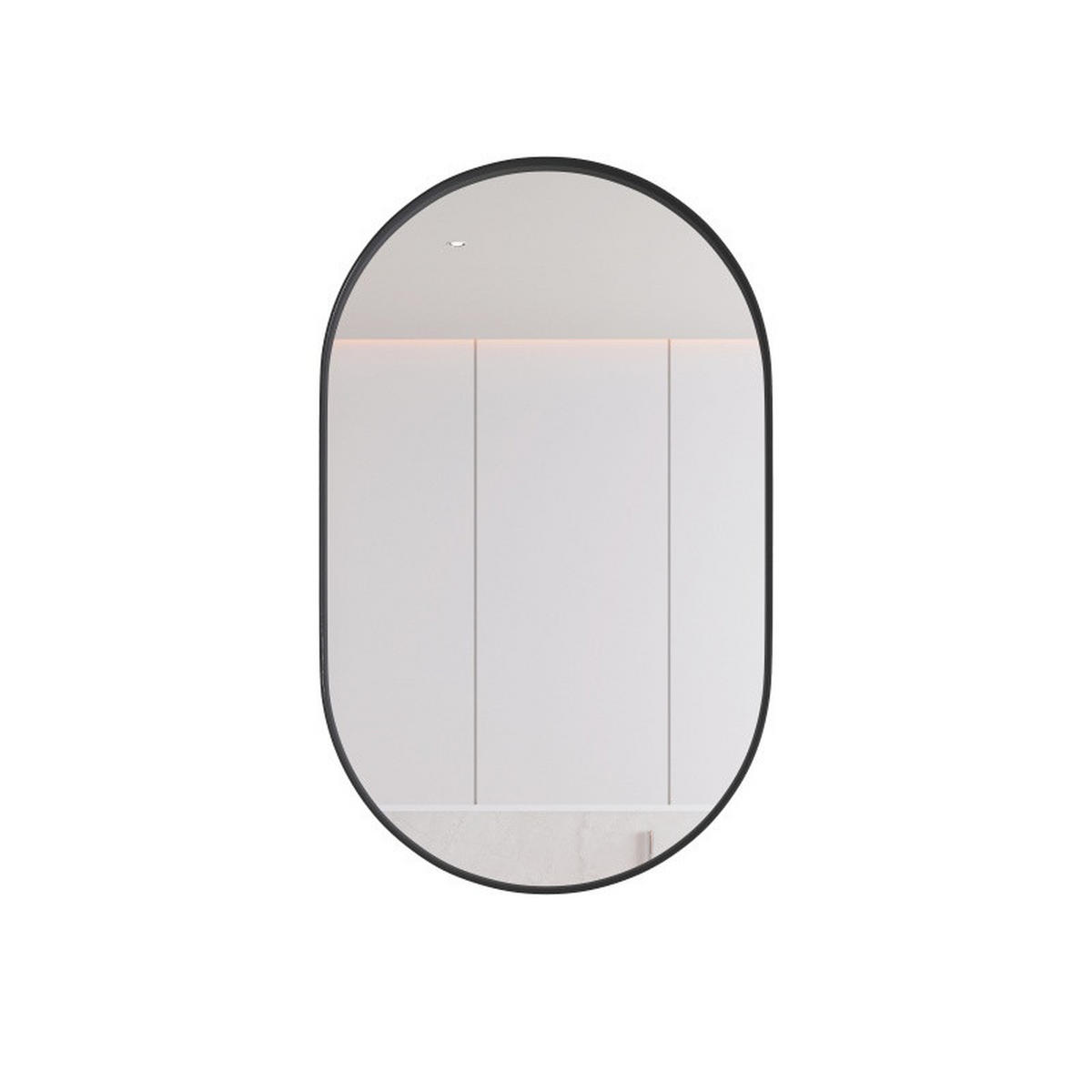 SPIEGELSCHRANK Bad Schwarz mit Metallrahmen, Glasablagen und Wandmontage - Schwarz, Glas/Holz (10/85/51cm) - PARAFTA HOME