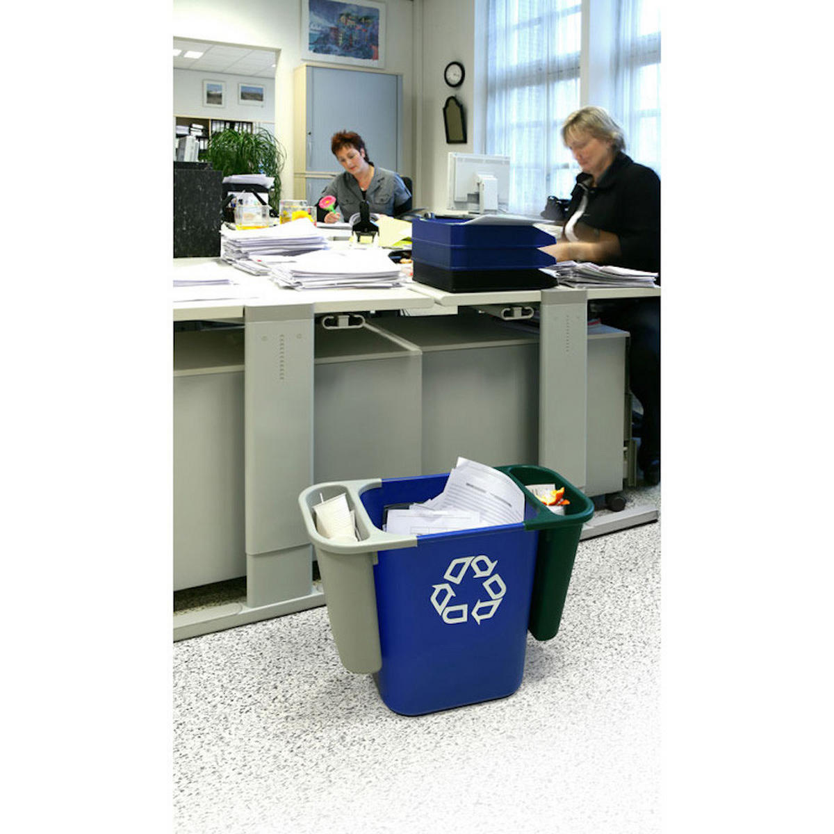 MÜLLEIMER Rechteckiger Aus Polyethylen 12,9 Liter Blau Mit Recyclingsymbol - Blau, Metall (21/30.8/29cm) - PROREGAL