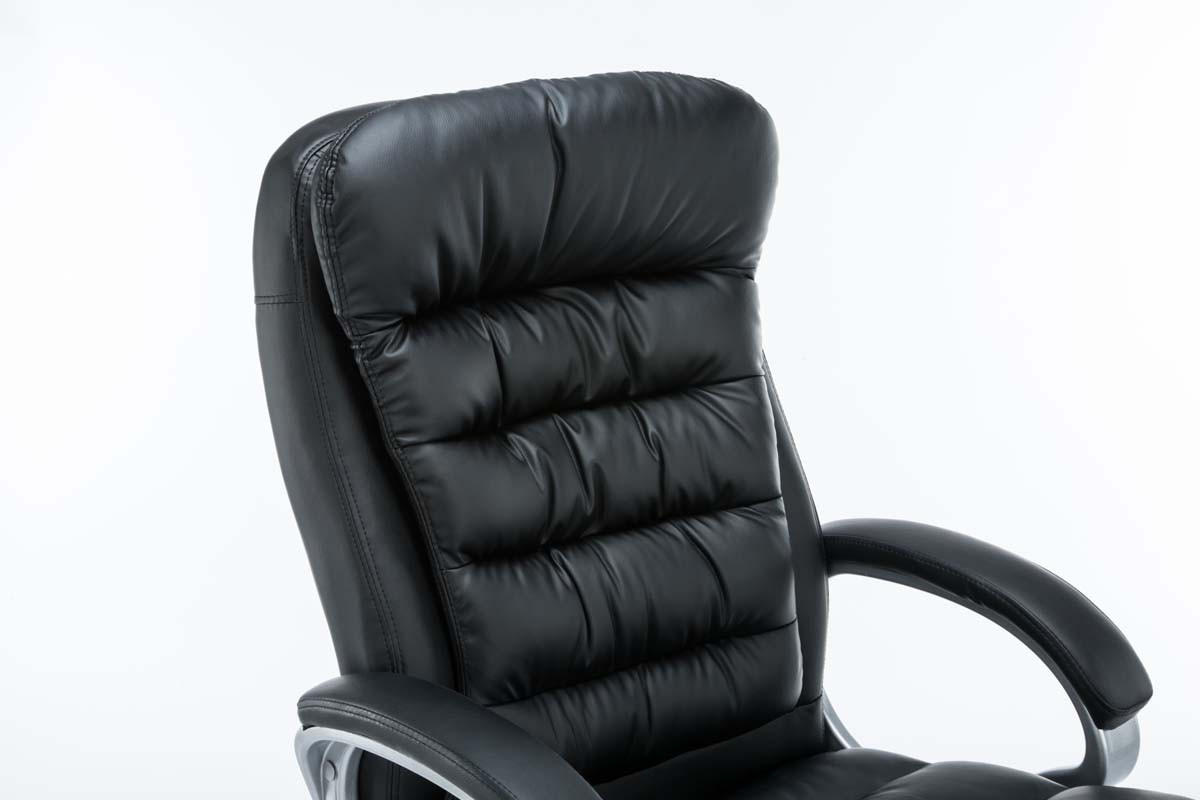CHEFSESSEL Lederlook schwarz - Chromfarben/Schwarz, Textil/Metall (68/116/77cm) - CLP