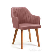 ARMLEHNSTUHL (2er-Set) Dasi 58x81x60 Eiche geölt/Rosewood - Eichefarben/Dunkelrosa, Kunststoff (60/81/58cm) - 58aufmkessel