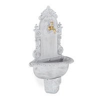 WANDBRUNNEN - Weiß, Metall (22/44/75cm) - Relaxdays