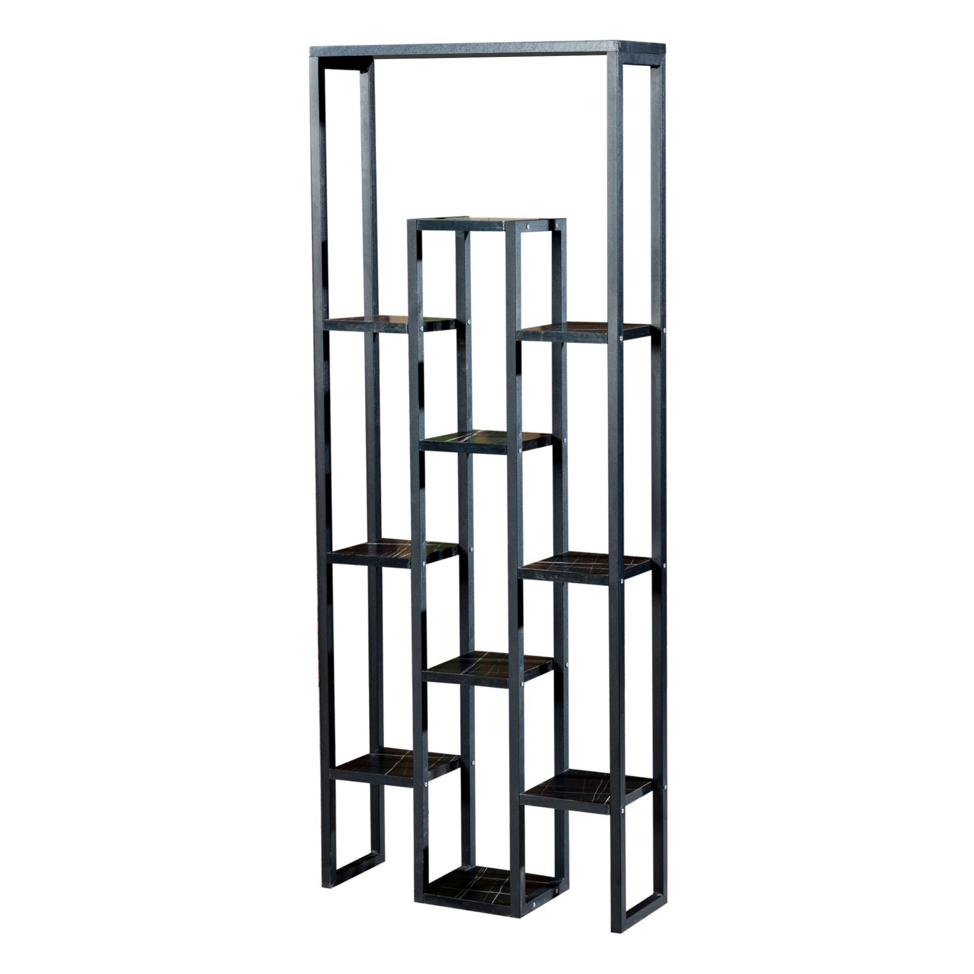 STANDREGAL Blaavandshuk - Schwarz, Holzwerkstoff/Metall (60/150/19cm) - [en.casa]
