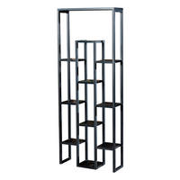 STANDREGAL Blaavandshuk - Schwarz, Holzwerkstoff/Metall (60/150/19cm) - [en.casa]