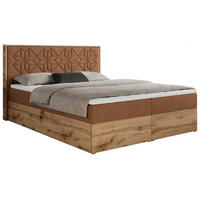 BOXBETT NESSI - 160/200 Orange Struktur - H3 - Orange, Holz/Textil (160/200cm) - MKS