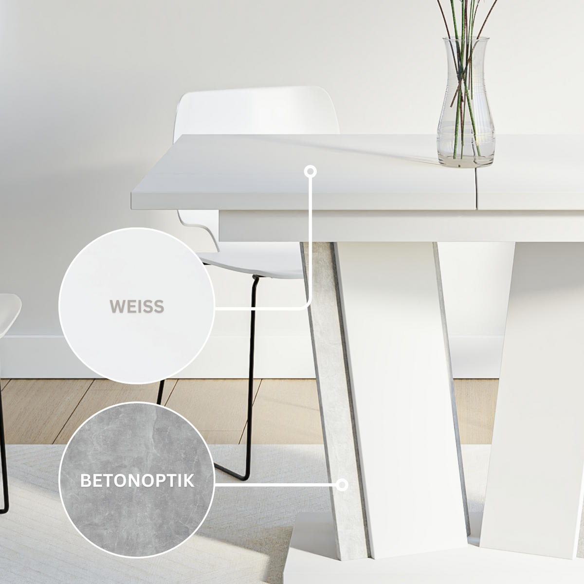 ESSTISCH Ausziehbar 120-160 cm Weiß - Weiß, Holzwerkstoff (160/80/75cm) - Home Collective