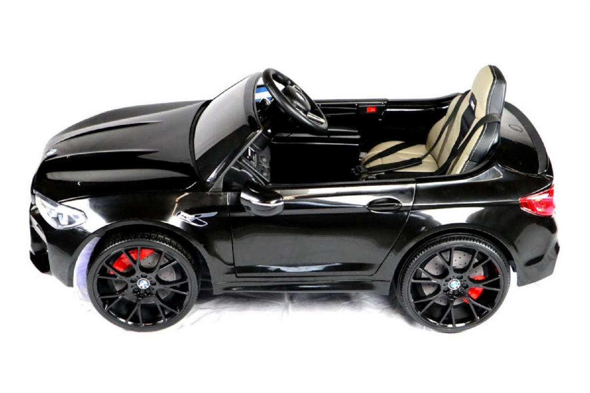 KINDER ELEKTROAUTO BMW M5 Drift Version schwarz EVA-Reifen, Kunstledersitz, lizenziert, 12V 7Ah Akku, 24V Akku - Schwarz, Kunststoff (127/74/55cm) - Es-Toys