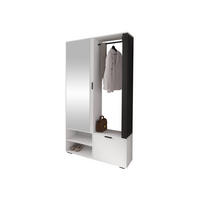 GARDEROBE Milo - Schwarz/Weiß, Holzwerkstoff/Kunststoff (100/190/33cm) - MIRJAN24