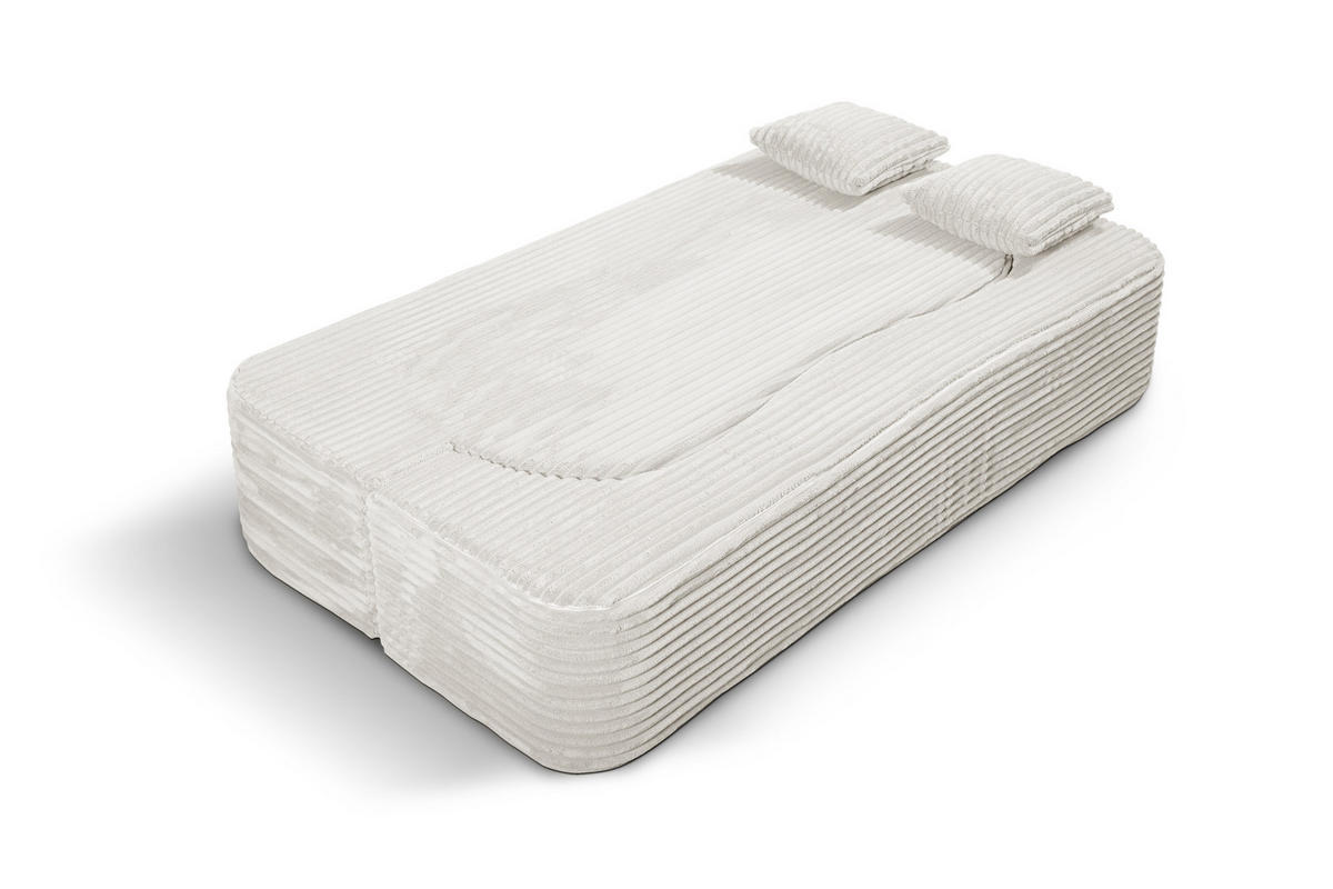 SCHLAFSOFA MYFOAM, Sofa mit Schlaffunktion, Farbe: Weiß, Cordstoff - Weiß, Textil (200/80/72cm) - Storez24