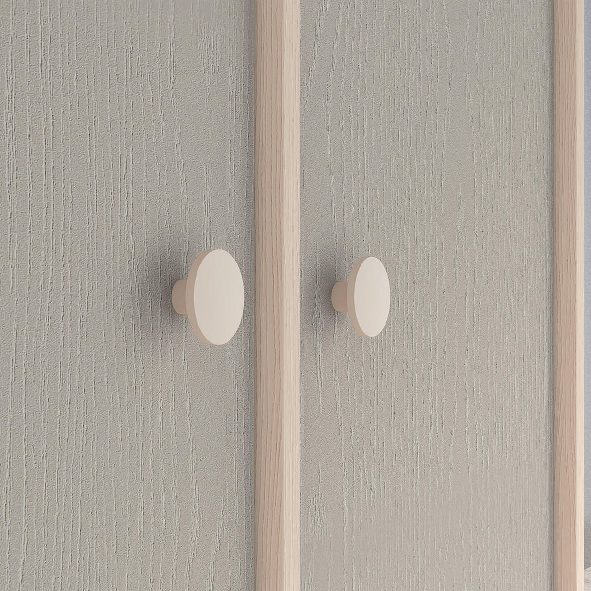 SCHRANK 2 Türen Alycia Beige - Grau - Holzeffekt - Grau, Holz (80/190/51cm) - Petits-meubles