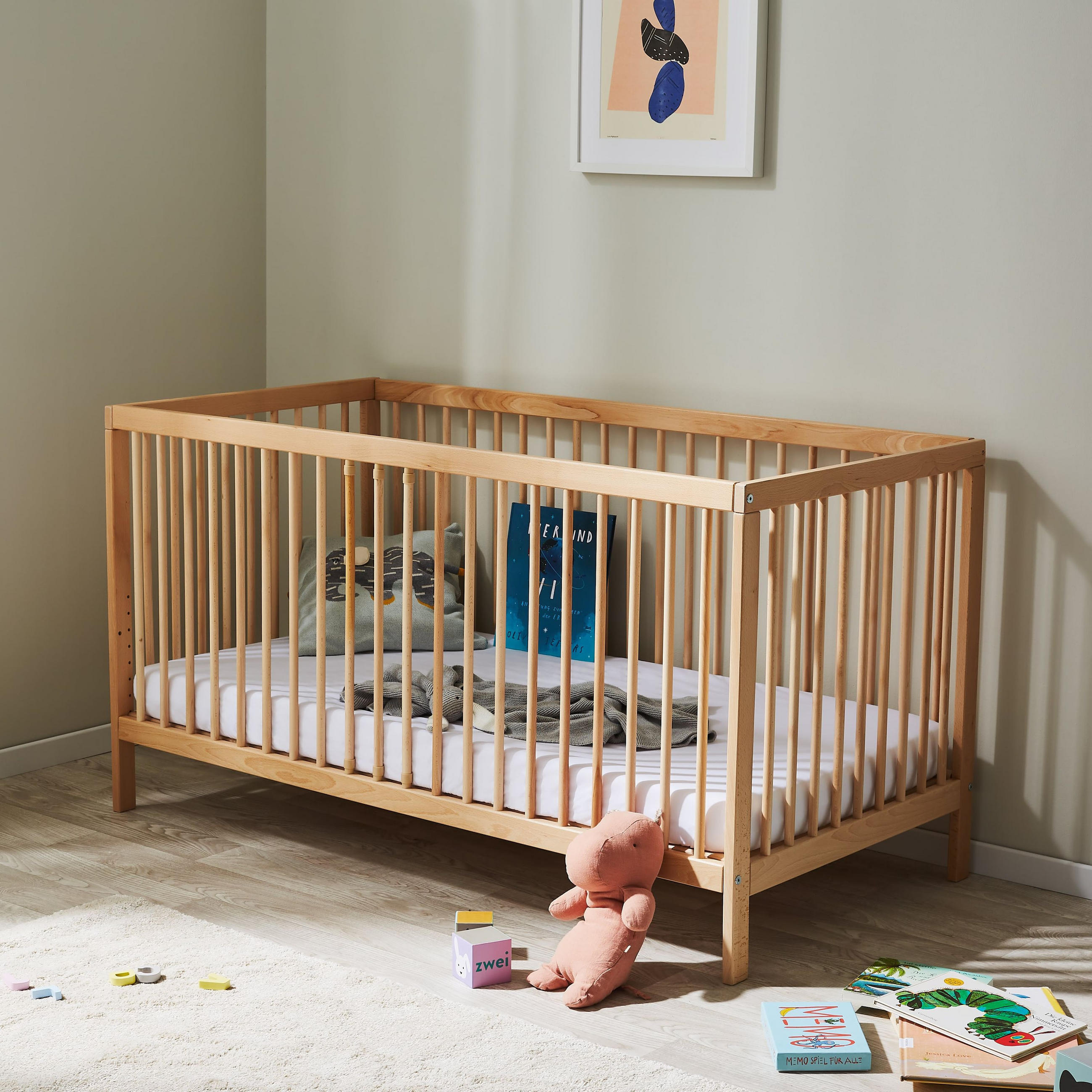 BABYBETT 70x140 cm in natur - Naturfarben, Holz (70/140cm) - Kids Collective