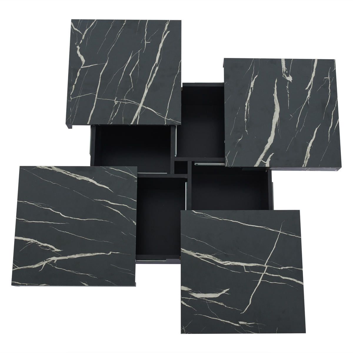 COUCHTISCH DE-111 Modern Schwarz - Schwarz, Holzwerkstoff (90/90/25cm) - ComfortXL