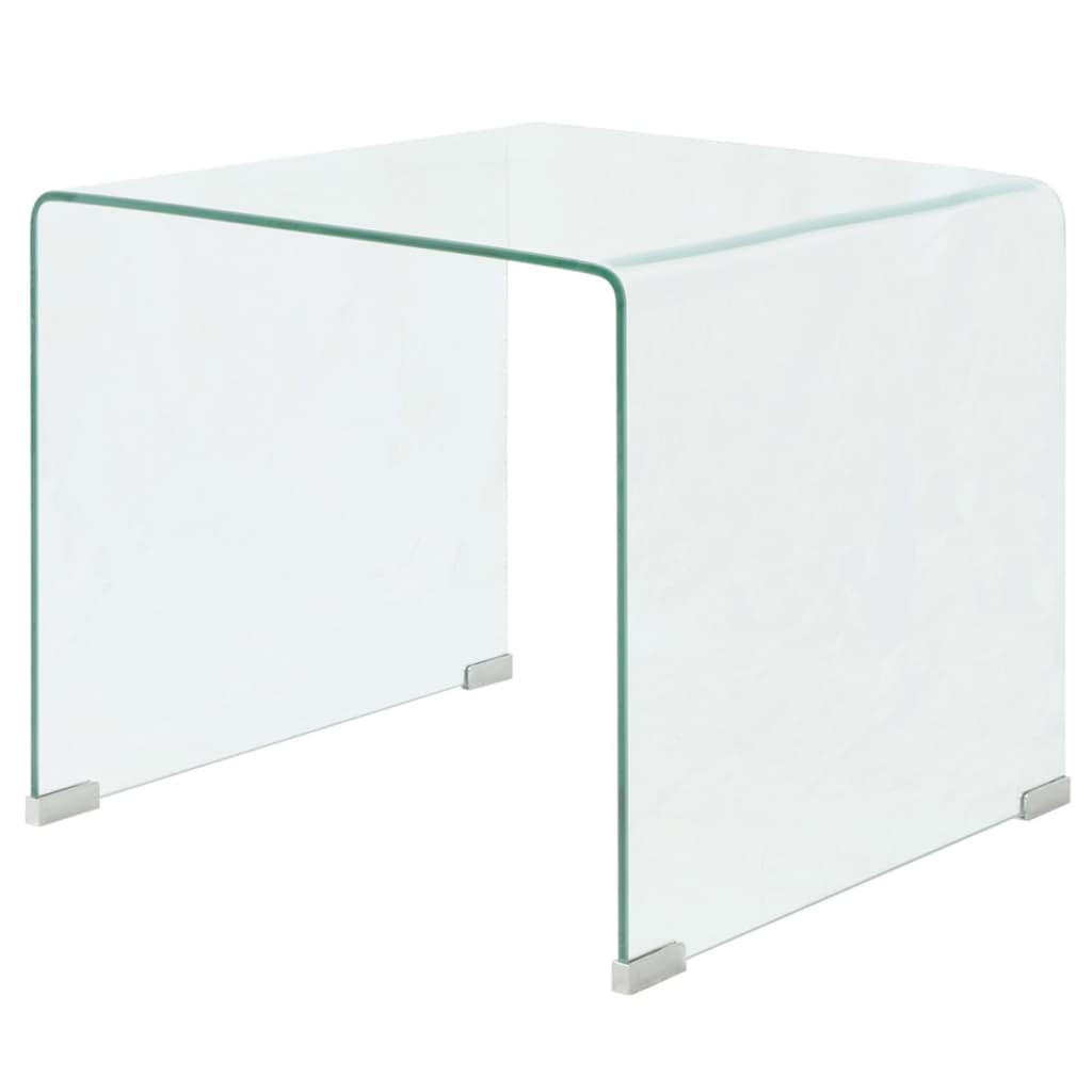 COUCHTISCH 49,5/50/45 cm aus Gehärtetem Glas Transparent U-Form - Transparent, Glas (50/49.5/45cm) - vidaXL