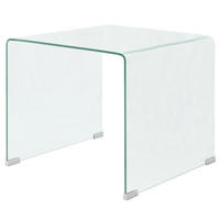 COUCHTISCH 49,5/50/45 cm aus Gehärtetem Glas Transparent U-Form - Transparent, Glas (50/49.5/45cm) - vidaXL