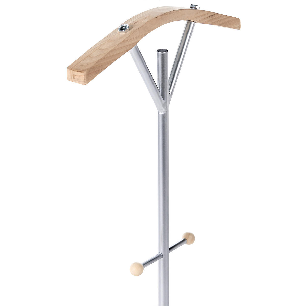 VĚŠÁK NA OBLEČENÍ Stříbrný Thompson - světle hnědá, kov (40/130/30cm) - Beliani