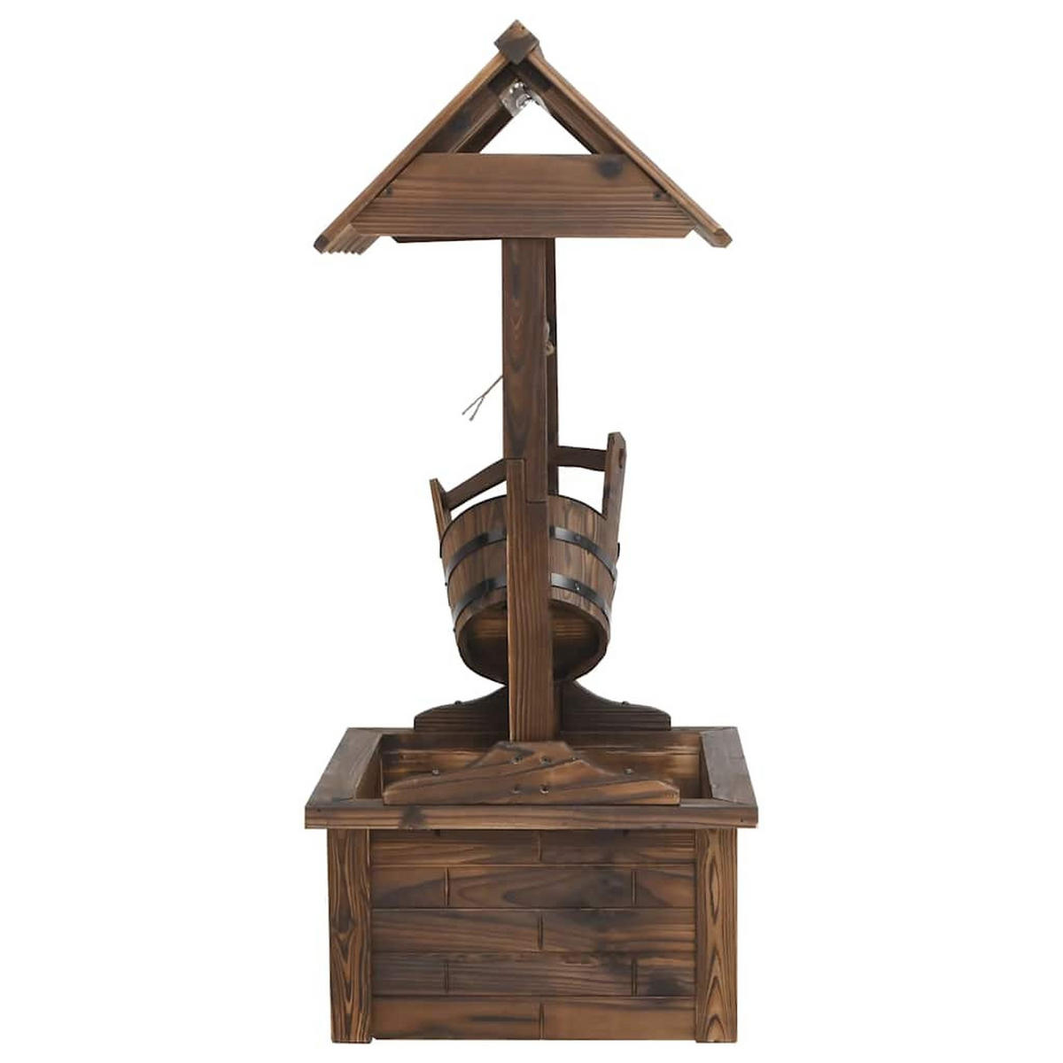 WUNSCHBRUNNEN Mit Pumpe 57/50/112 Cm Massivholz Tanne - Braun, Holz (50/57/112cm) - vidaXL