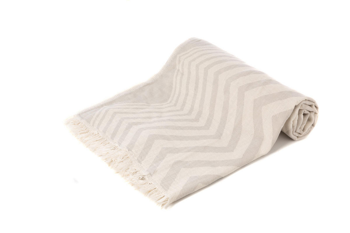 HAMAMTUCH Saunatuch Pink Zickzack für Babys geeignet 100%Baumwolle - Grau, Textil (100/180cm) - Villa Möbel