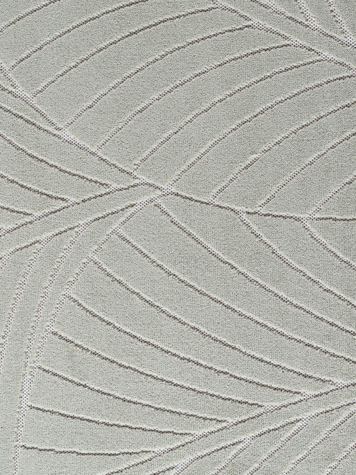 TEPPICH Outdoor, Fußbodenheizung-geeignet, mit Blattmotiv, ENGADIN in Salbeigrün, 280 x 370 cm - Grün, Textil (280/370cm) - KADIMA DESIGN
