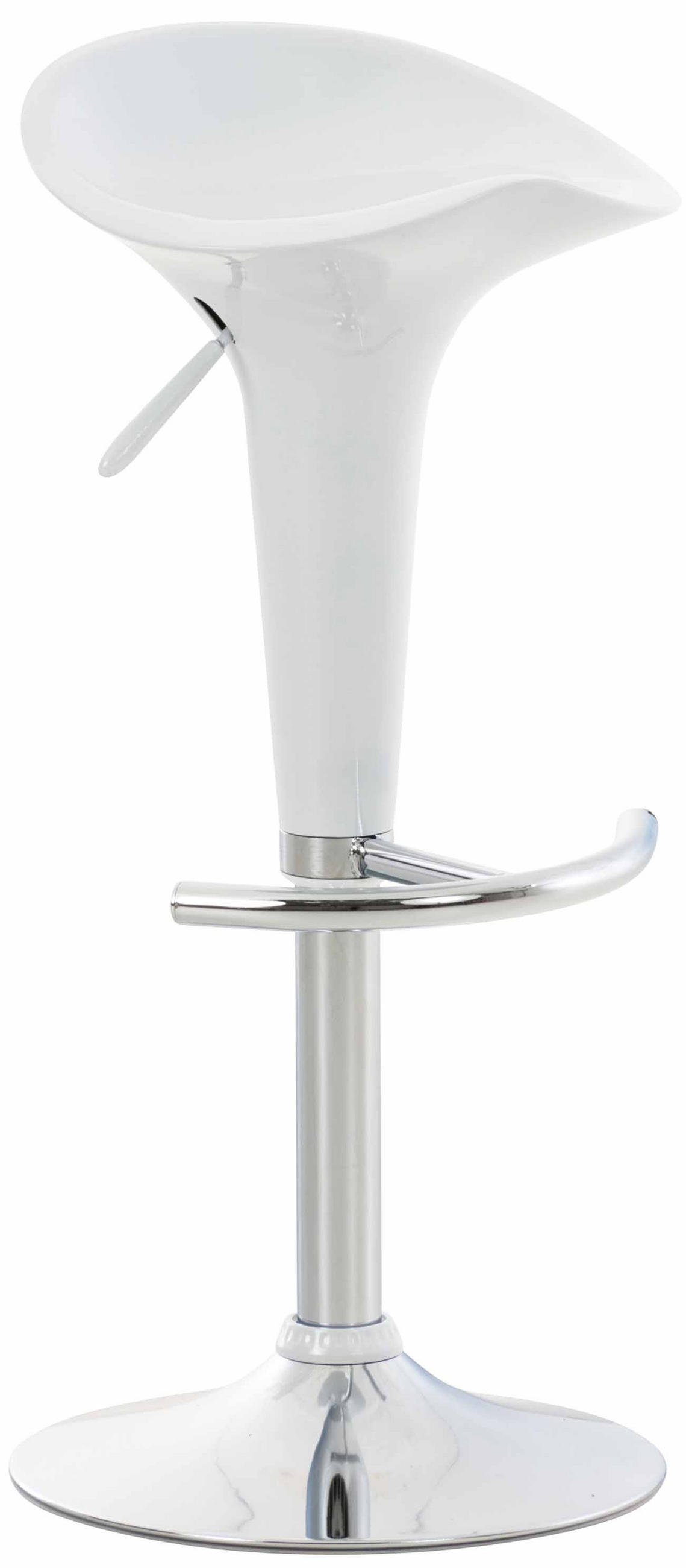 BARHOCKER Kunststoff Weiß - Chromfarben/Weiß, Kunststoff/Metall (37/87/37cm) - CLP