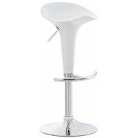 BARHOCKER Kunststoff Weiß - Chromfarben/Weiß, Kunststoff/Metall (37/87/37cm) - CLP