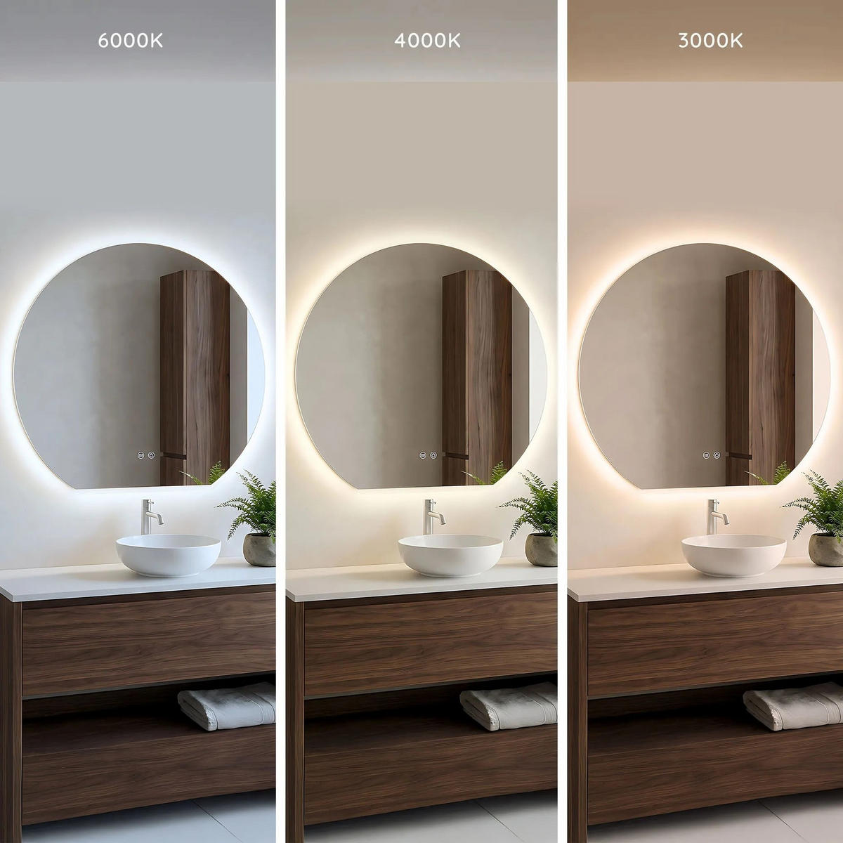 SPIEGEL Rea Led 70cm Fabio - Transparent, Glas (70/60/2.5cm) - REA