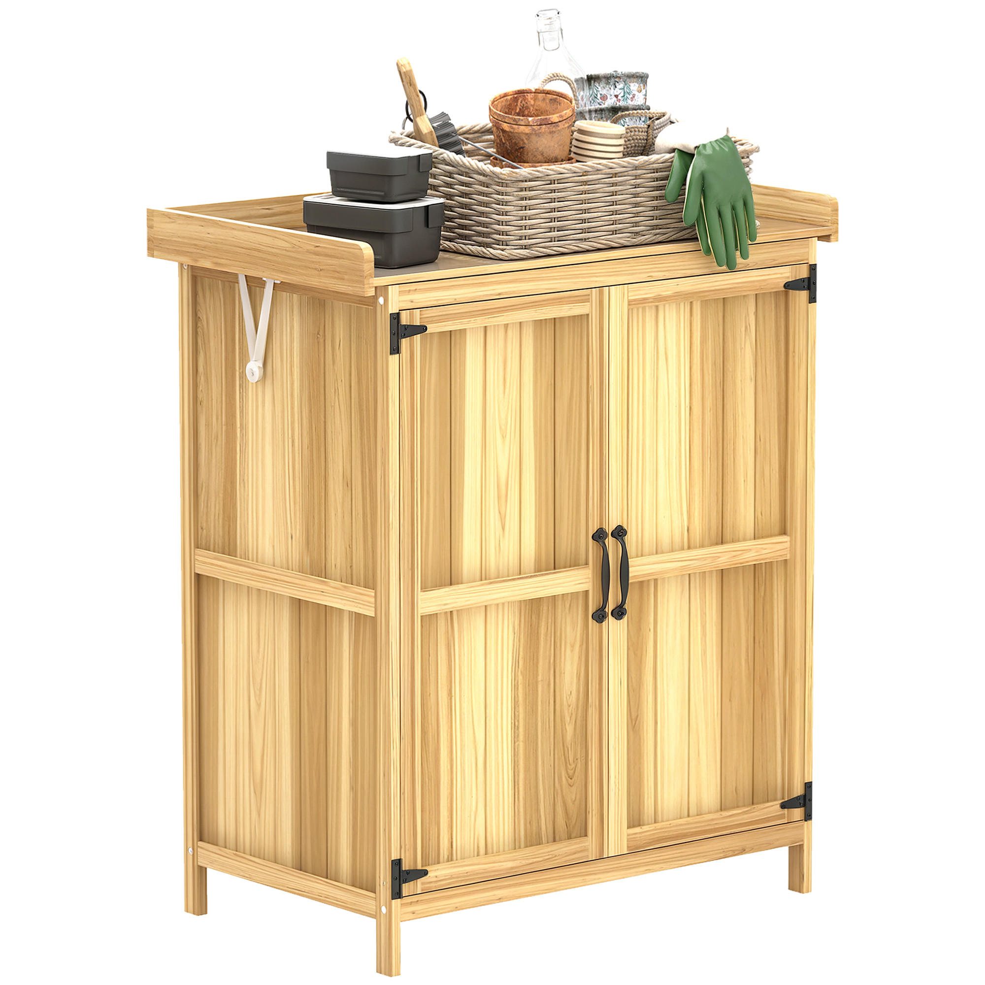 GARTENSCHRANK DE-09263 Naturholz - Naturfarben, Holz (43/88/74cm) - ComfortXL