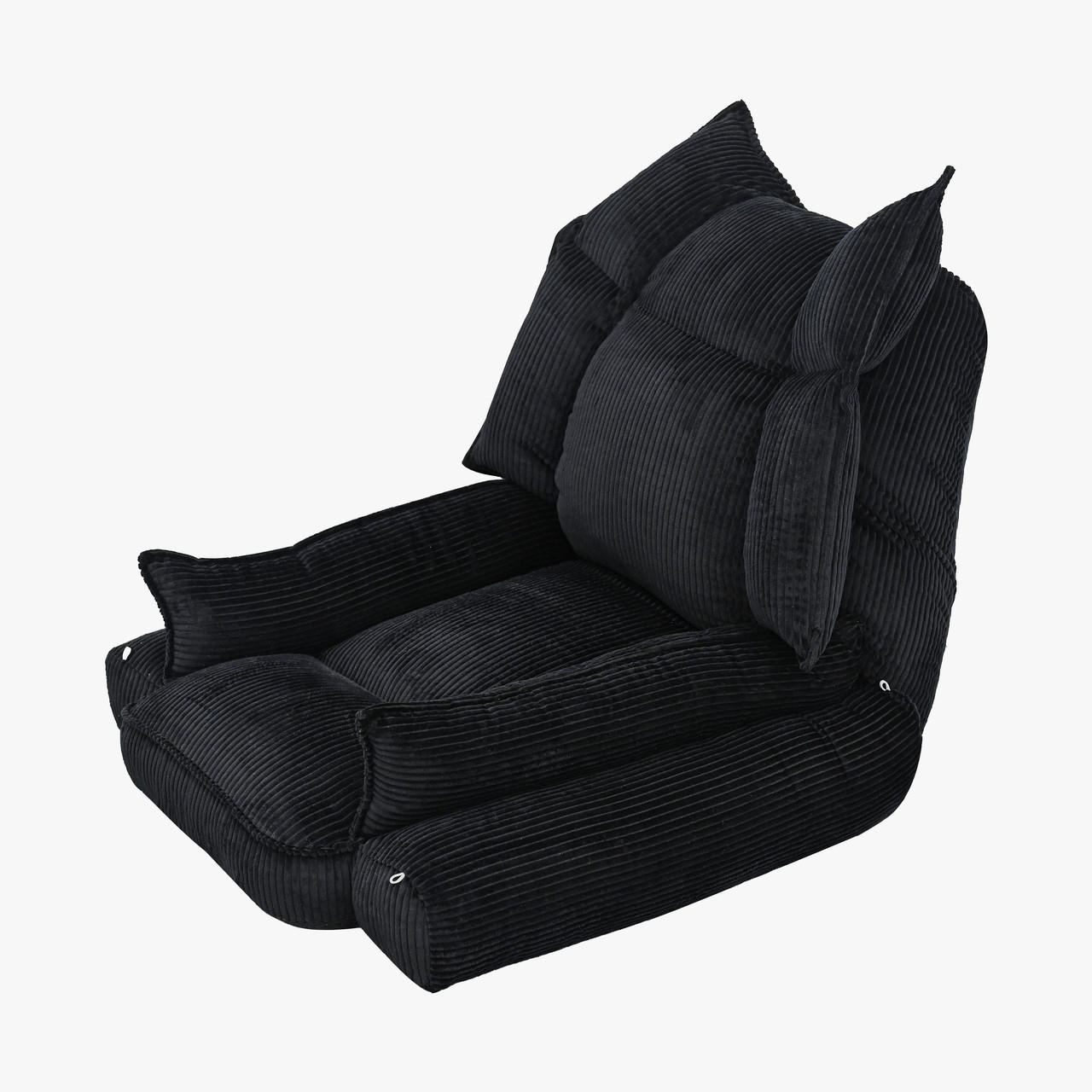 BODENSESSEL mit Rückenlehne, Schwarz - Schwarz, Textil (77/82/68cm) - Vercart