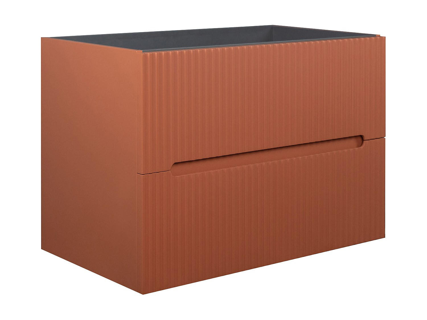 WASCHBECKENUNTERSCHRANK - 80cm x 45.5cm - MDF - terracotta - PAVANI - Braun, Holz (80/55/45.5cm) - Vente-Unique
