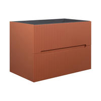 WASCHBECKENUNTERSCHRANK - 80cm x 45.5cm - MDF - terracotta - PAVANI - Braun, Holz (80/55/45.5cm) - Vente-Unique