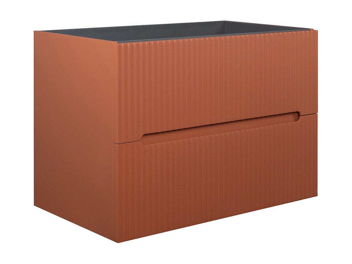WASCHBECKENUNTERSCHRANK - 80cm x 45.5cm - MDF - terracotta - PAVANI - Braun, Holz (80/55/45.5cm) - Vente-Unique