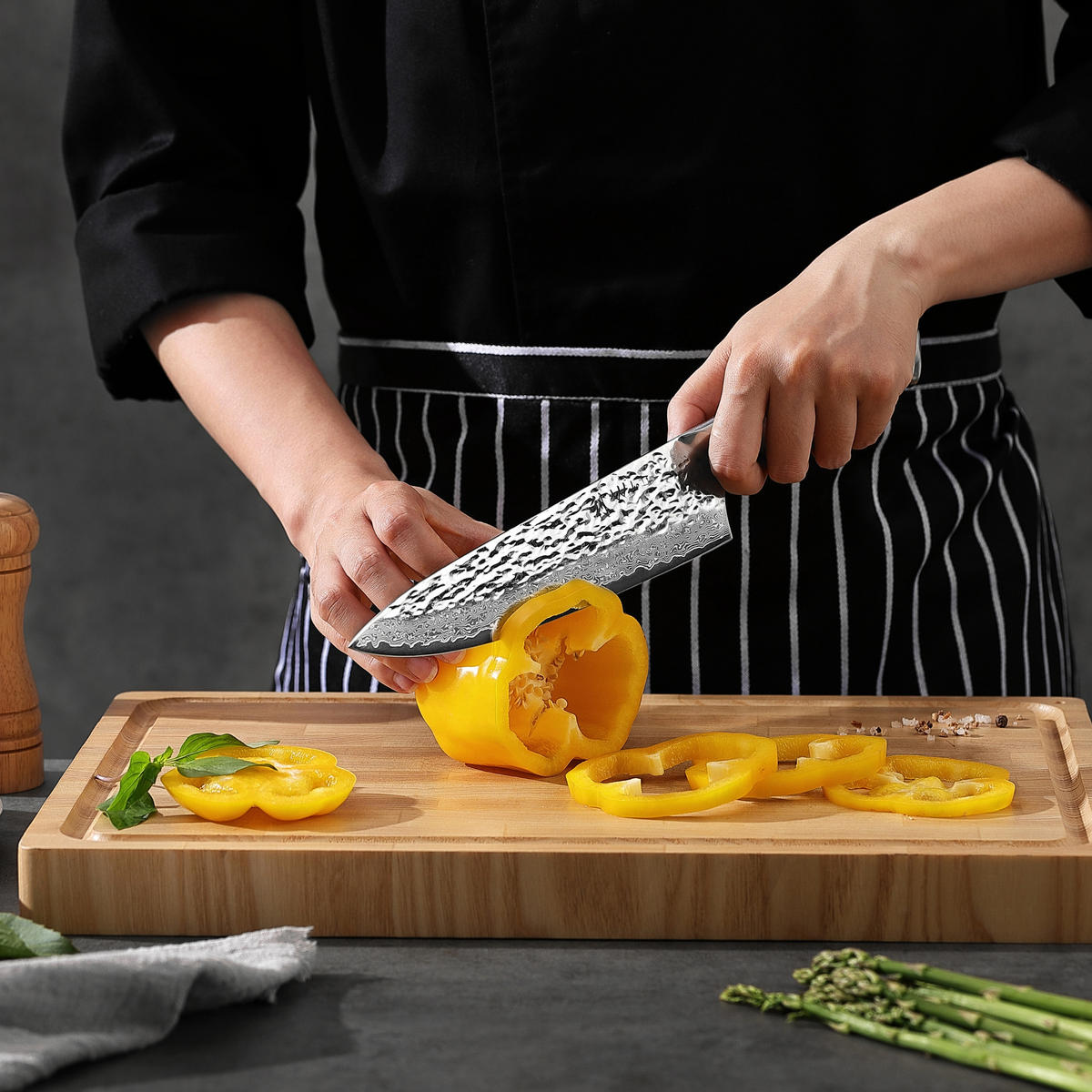 MESSERSET 5-tlg. 9-20 cm - Weiß, Holz/Metall - Wakoli