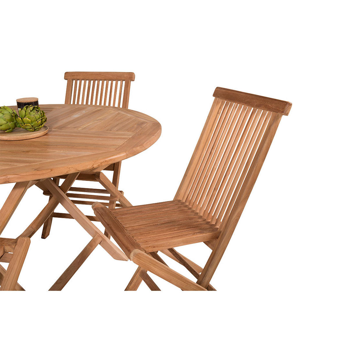 GARTENSET, Kenya, Tisch Natur, Teak., 120 x 120 x 75 cm, 5-teilig - Naturfarben, Holz - ebuy24