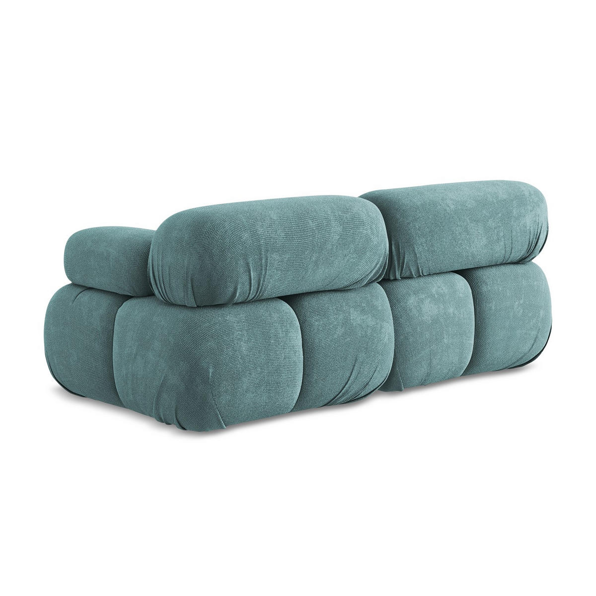 2-SITZER-SOFA Chenille Stoff Blau - Blau/Beige, Kunststoff/Textil (190/70/96cm) - LaMiaSofa