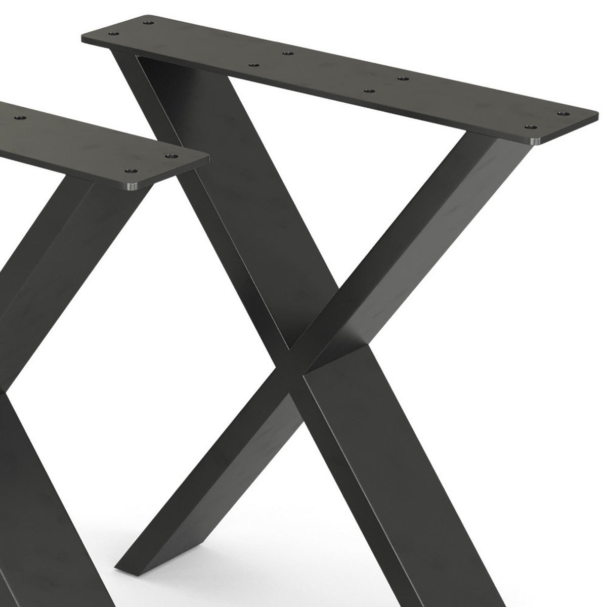 TISCHBEINE Schwarz 40 x 42.1 cm X-Form - Schwarz, Metall (40/42/8cm) - Vicco