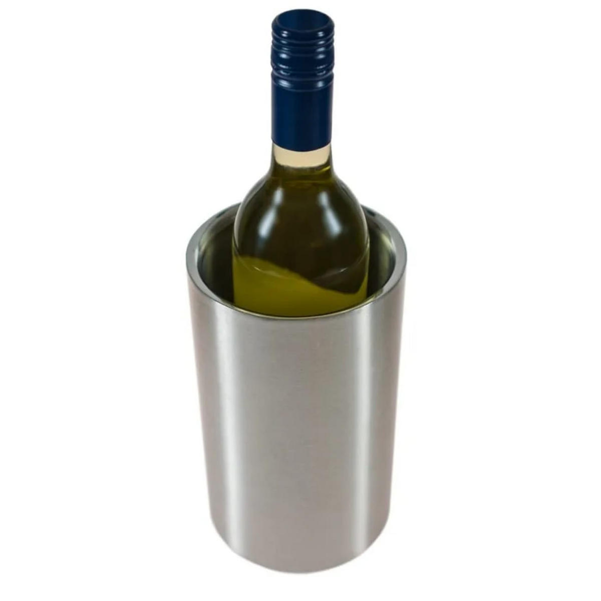 FLASCHENKÜHLER Edelstahl, Ø 10,4cm, H 18cm - Edelstahlfarben, Metall (10.4/20cm) - ich-zapfe