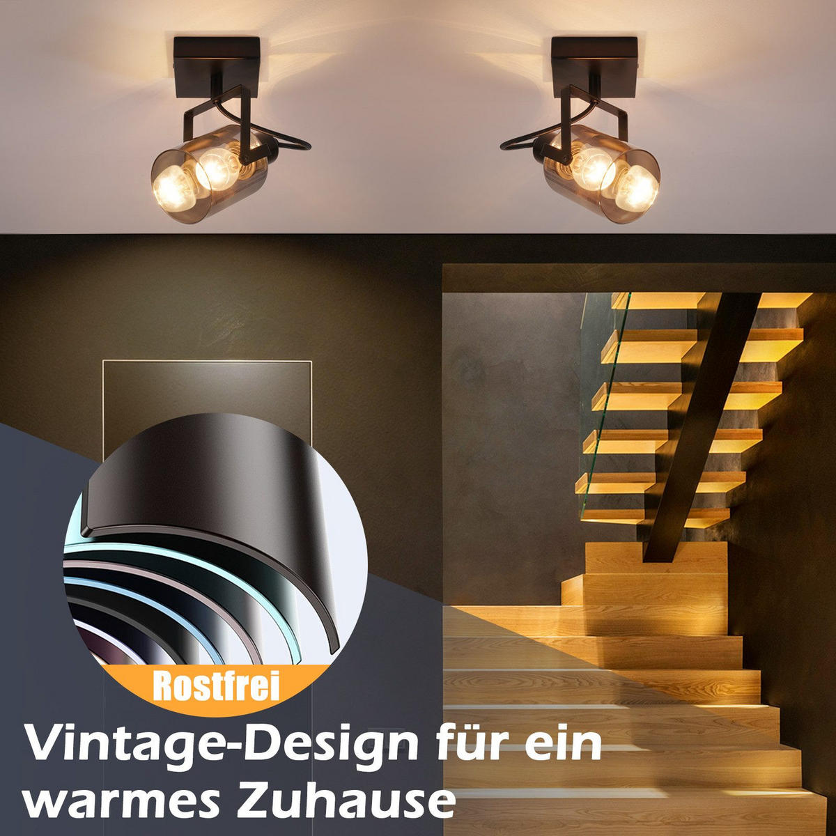 STRAHLER Minden 1-flammig 9.5/9.5/18 cm - Schwarz, Metall (9.5/9.5/18cm) - Nettlife