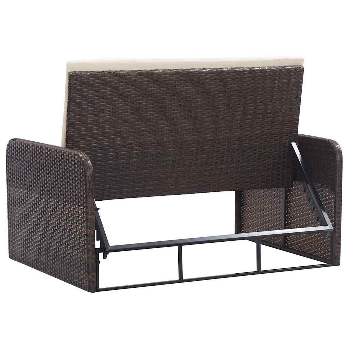GARTEN-LOUNGE-SET 2Er Set Mit Auflagen Poly Rattan Braun - Braun, Kunststoff - vidaXL