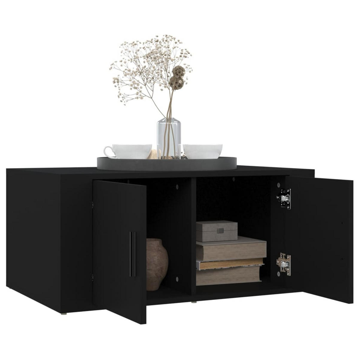 COUCHTISCH Schwarz 80x50x36 cm Holzwerkstoff - Schwarz, Holzwerkstoff (80/50/36cm) - furnicato