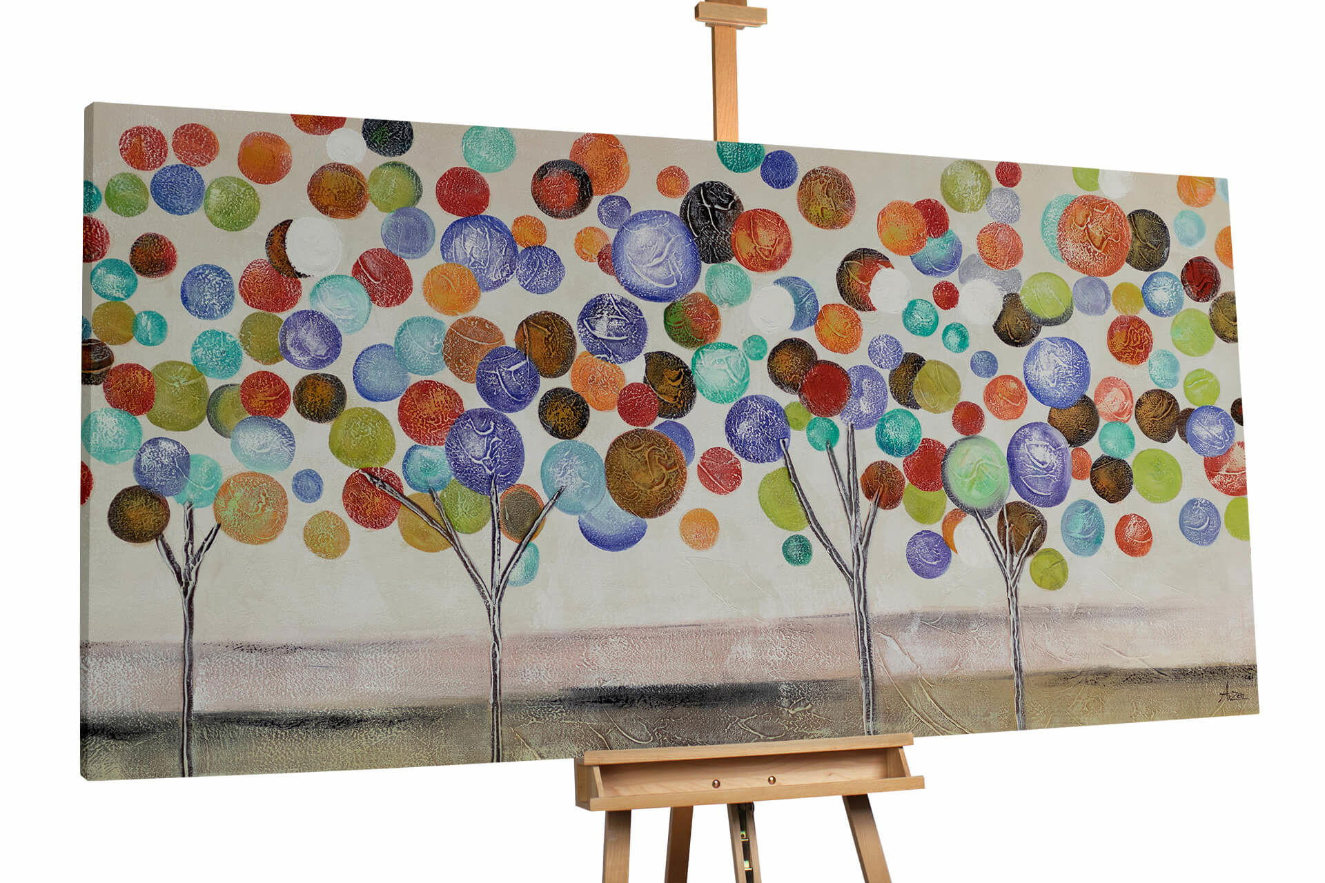 ÖLGEMÄLDE XXL Bunt 200/100 cm - Multicolor, Holz/Textil (6.68/100cm) - KUNSTLOFT