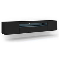 TV STOLÍK Aurus Čierna - čierna, kompozitné drevo (200/36/37cm) - Petits-meubles