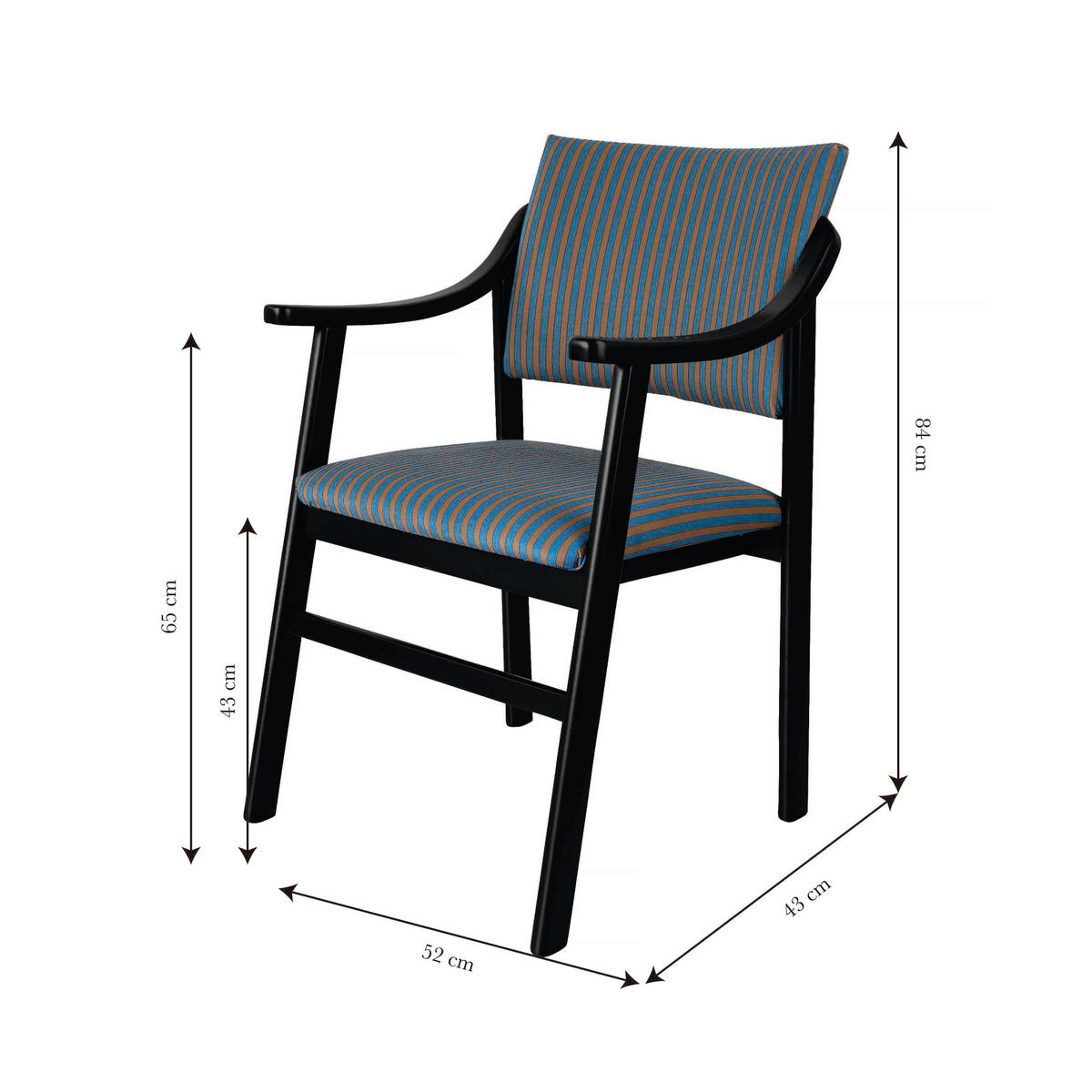 ARMLEHNSTUHL Buchenholz ETIENNE - Blau, Holz (43/84/5cm) - RNT By Really Nice Things