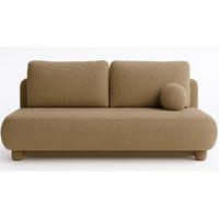 SCHLAFSOFA MAJA, Sofa mit Schlaffunktion und Bettkasten, Farbe: Hellbraun, Bouclé-Stoff - Hellbraun, Textil (209/96/96cm) - Sepro Meble
