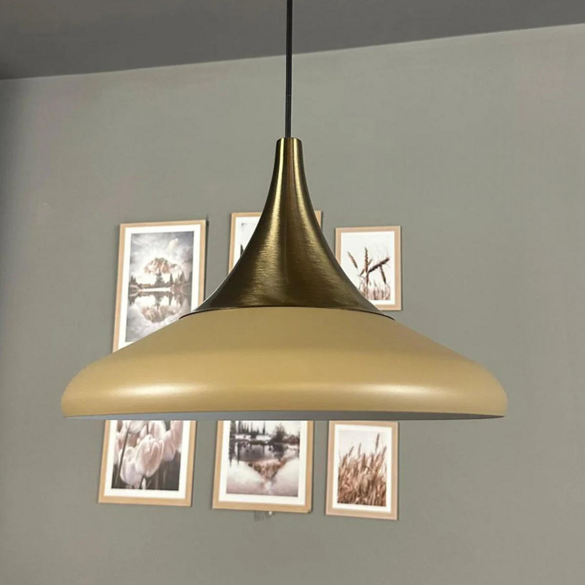 PENDELLEUCHTE Paladin - Beige, Metall (35/35/28cm) - Bamyum