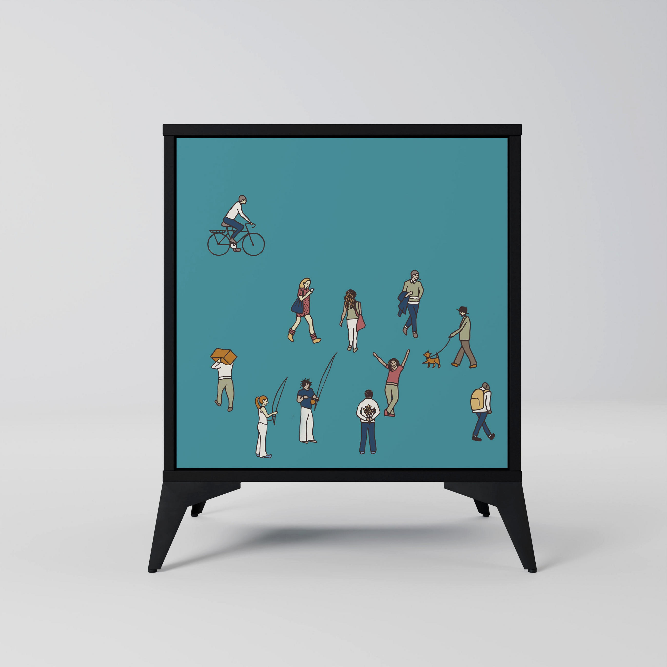 SpaceRebels Sideboard Schwarz 57.5x70.5x42 cm